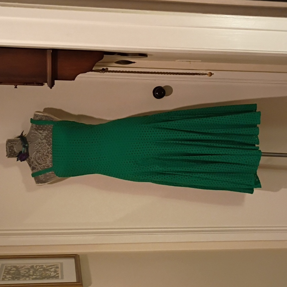 Maeve by Anthropologie Leila Green Eyelet Midi Halter Dress NWT Sz 6